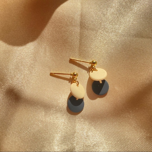 Duo Circles Drop Earrings - Picture 8 of 11